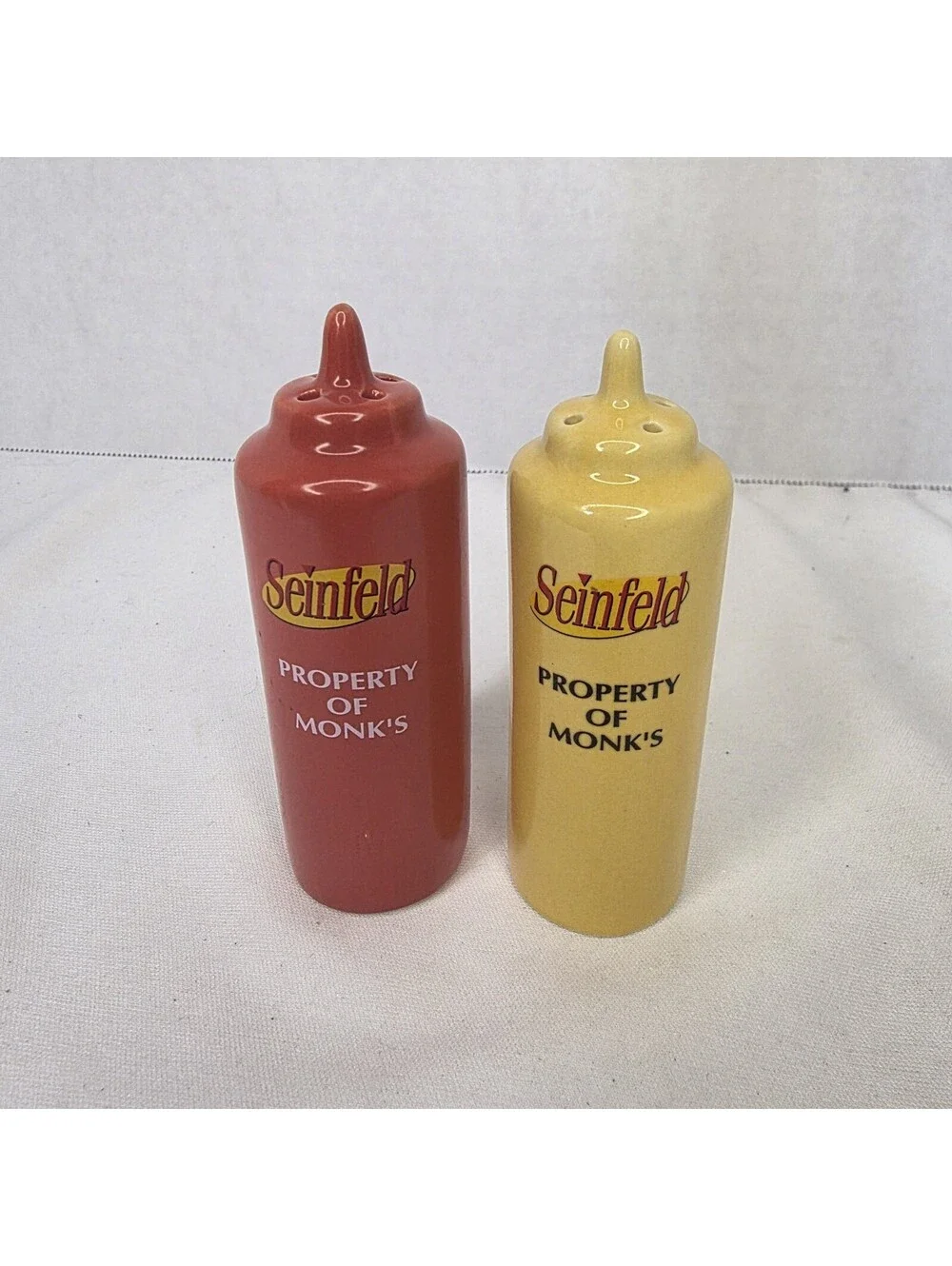 Seinfeld Monks Diner Salt Pepper Shakers 2004 Property of Monks Set Vintage